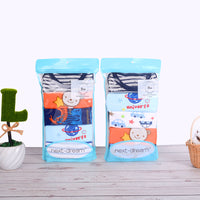 next-dream European and American baby jumpsuit Zhongshan children's clothing pure cotton short-sleeved climbing suit 5-piece bag triangular hat