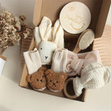 Coffret Cadeau Naissance Bébé – Doudou Lapin & Chaussons Douceur