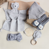 Coffret Cadeau Naissance Bébé – Doudou Lapin & Chaussons Douceur
