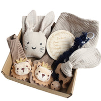 Coffret Cadeau Naissance Bébé – Doudou Lapin & Chaussons Douceur