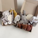 Coffret Cadeau Naissance Bébé – Doudou Lapin & Chaussons Douceur