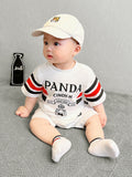 Combinaison bébé été en coton – Jumpsuit panda 0–2 ans