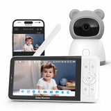 Moniteur pour bébé HD 5 pouces, interphone Wi-Fi sans fil, vision nocturne, moniteur pour bébé, surveillance à distance Tuya, surveillance à distance