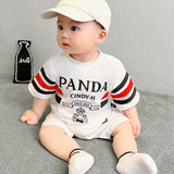 Combinaison bébé été en coton – Jumpsuit panda 0–2 ans