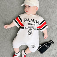 Combinaison bébé été en coton – Jumpsuit panda 0–2 ans