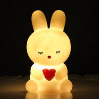 LED Night Light Cute Glow Toy Little Rabbit Light Room Bedside Light Ornament Glued New Creative Gift