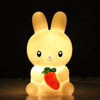 LED Night Light Cute Glow Toy Little Rabbit Light Room Bedside Light Ornament Glued New Creative Gift
