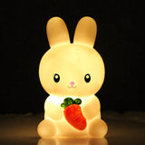 LED Night Light Cute Glow Toy Little Rabbit Light Room Bedside Light Ornament Glued New Creative Gift