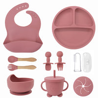 Ensemble Repas Bébé en Silicone – Assiette Ventouse & Accessoires