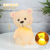 LED Night Light Cute Glow Toy Little Rabbit Light Room Bedside Light Ornament Glued New Creative Gift