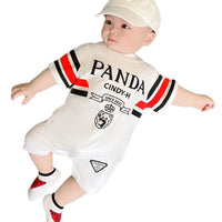 Combinaison bébé été en coton – Jumpsuit panda 0–2 ans