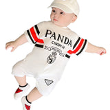 Combinaison bébé été en coton – Jumpsuit panda 0–2 ans
