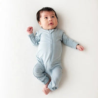 Combinaison de nuit en bambou biologique couleur unie pour bébé pyjama avec fermeture éclair babygrow pour bébé - Kid Baby shop