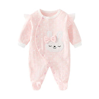 Combinaison vêtements de nuit pour bébés Onesie bébé barboteuse imprimer mignon dessin animé lapin brodé à manches longues coton nouveau - né bébé fille vêtements - Kid Baby shop