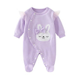 Combinaison vêtements de nuit pour bébés Onesie bébé barboteuse imprimer mignon dessin animé lapin brodé à manches longues coton nouveau - né bébé fille vêtements - Kid Baby shop
