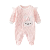 Combinaison vêtements de nuit pour bébés Onesie bébé barboteuse imprimer mignon dessin animé lapin brodé à manches longues coton nouveau - né bébé fille vêtements - Kid Baby shop