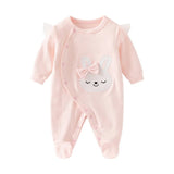 Combinaison vêtements de nuit pour bébés Onesie bébé barboteuse imprimer mignon dessin animé lapin brodé à manches longues coton nouveau - né bébé fille vêtements - Kid Baby shop