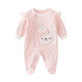 Combinaison vêtements de nuit pour bébés Onesie bébé barboteuse imprimer mignon dessin animé lapin brodé à manches longues coton nouveau - né bébé fille vêtements - Kid Baby shop