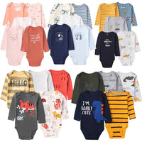 Foreign trade children's clothing spring and autumn new infant long - sleeved triangle clothes crawling clothes, five baby onesies, cross - border delivery - Kid Baby shop