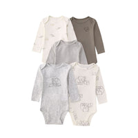 Foreign trade children's clothing spring and autumn new infant long - sleeved triangle clothes crawling clothes, five baby onesies, cross - border delivery - Kid Baby shop